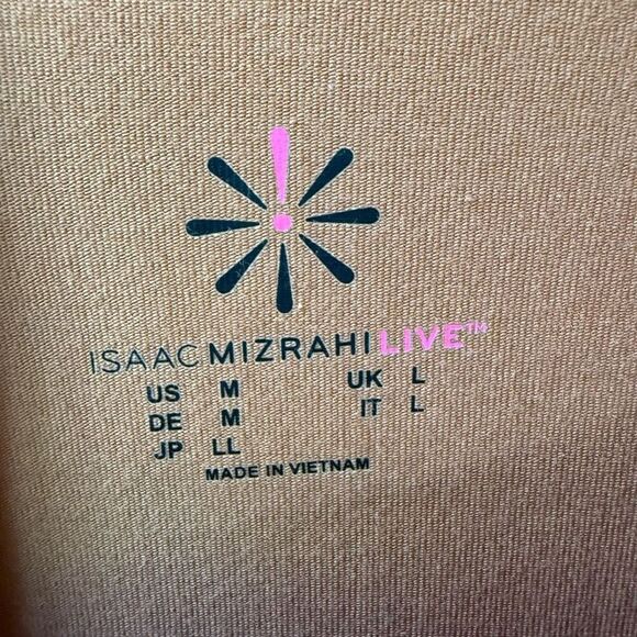 Isaac Mizrahi Live Caramel Color Square Neck Tshirt M - Picture 7 of 7